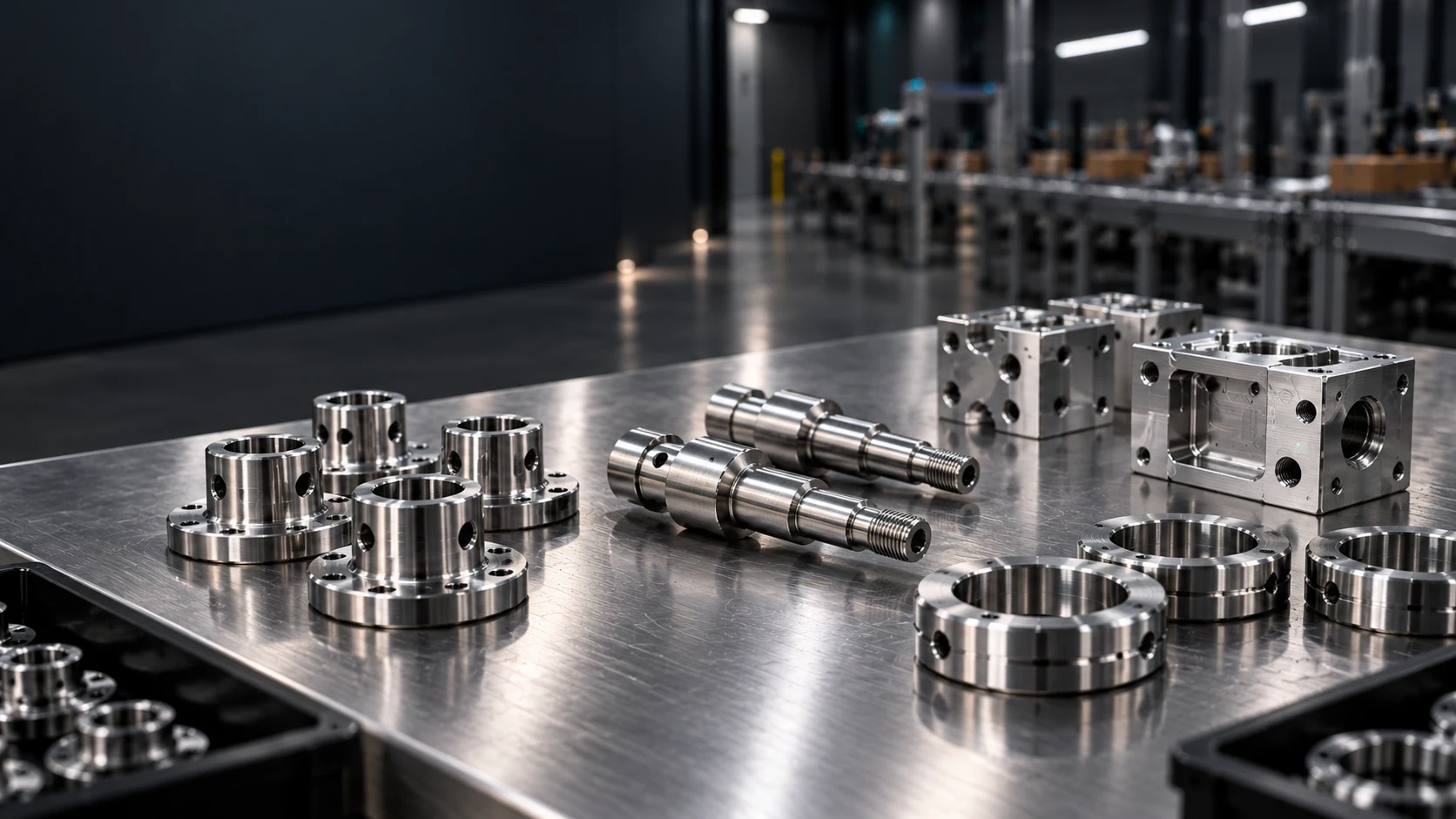 Machined precision parts for different industrial workstation tasks